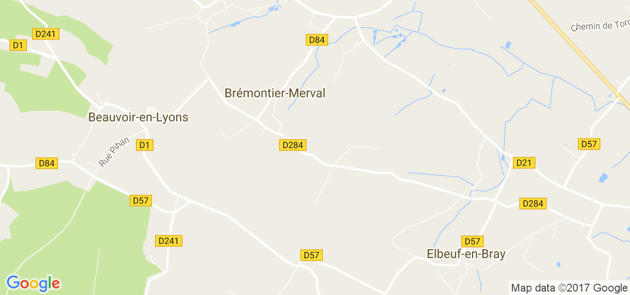 map de la ville de Brémontier-Merval