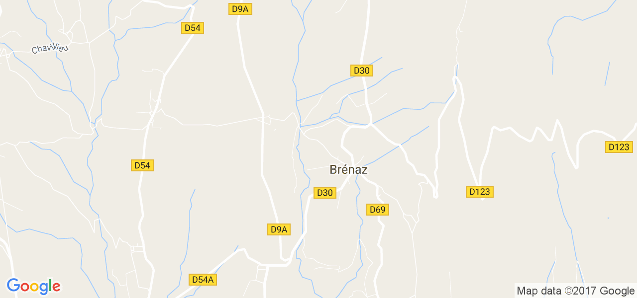 map de la ville de Brénaz