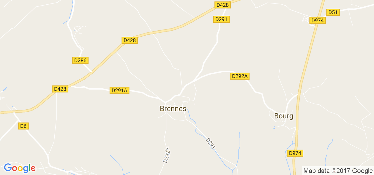 map de la ville de Brennes