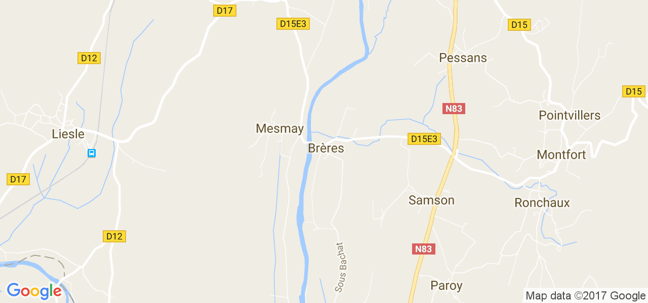 map de la ville de Brères