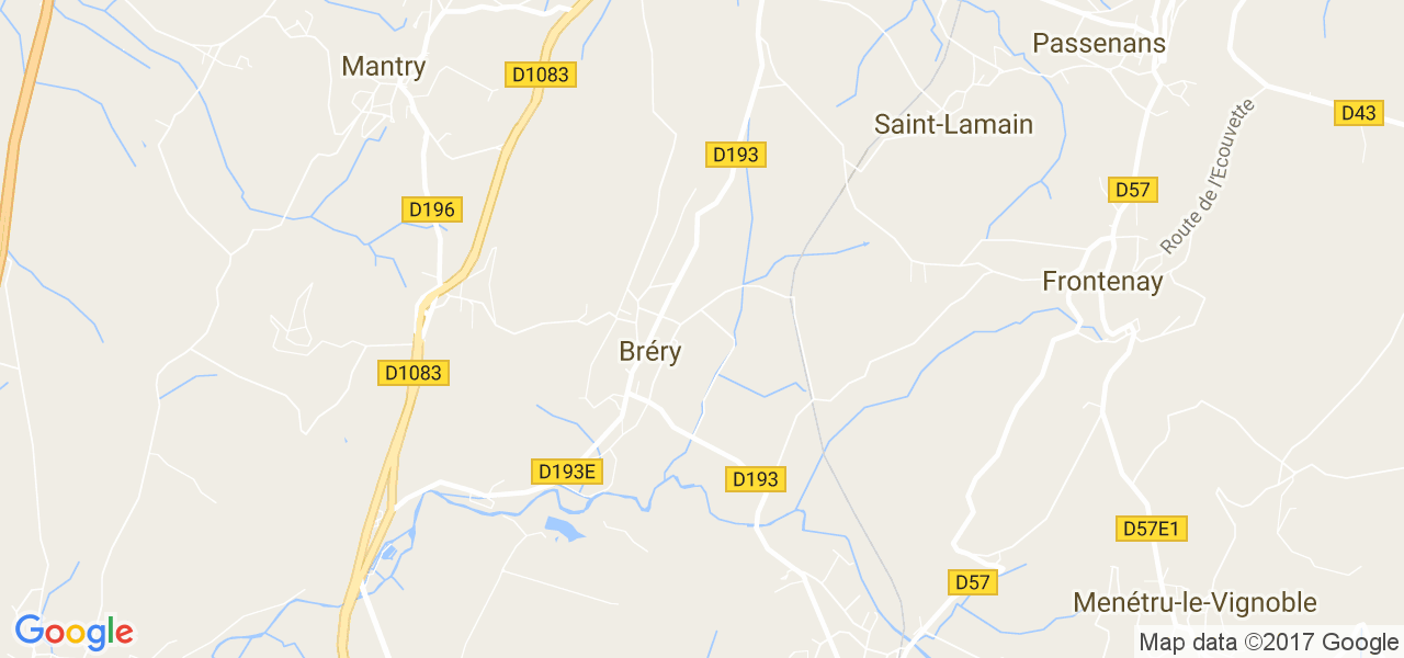 map de la ville de Bréry