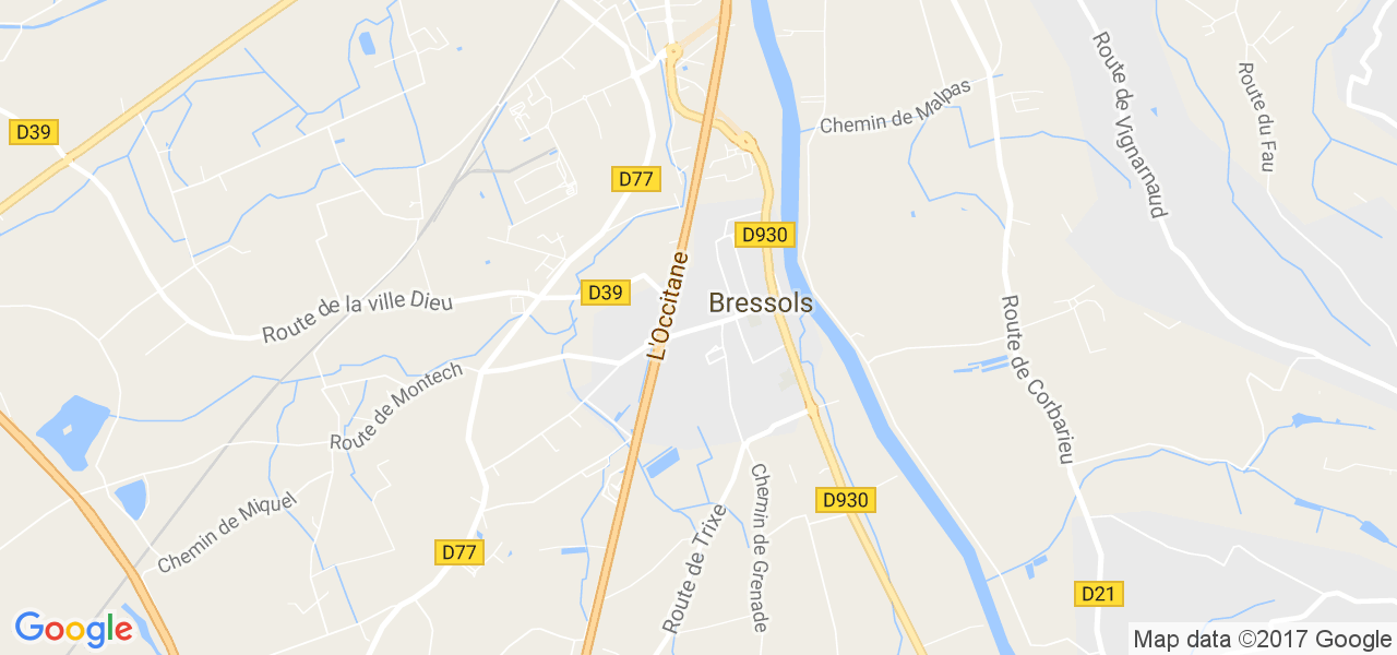 map de la ville de Bressols