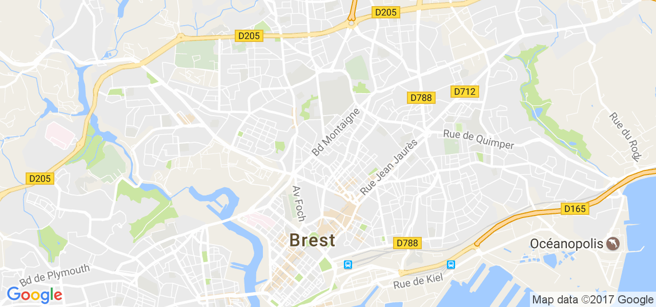 map de la ville de Brest