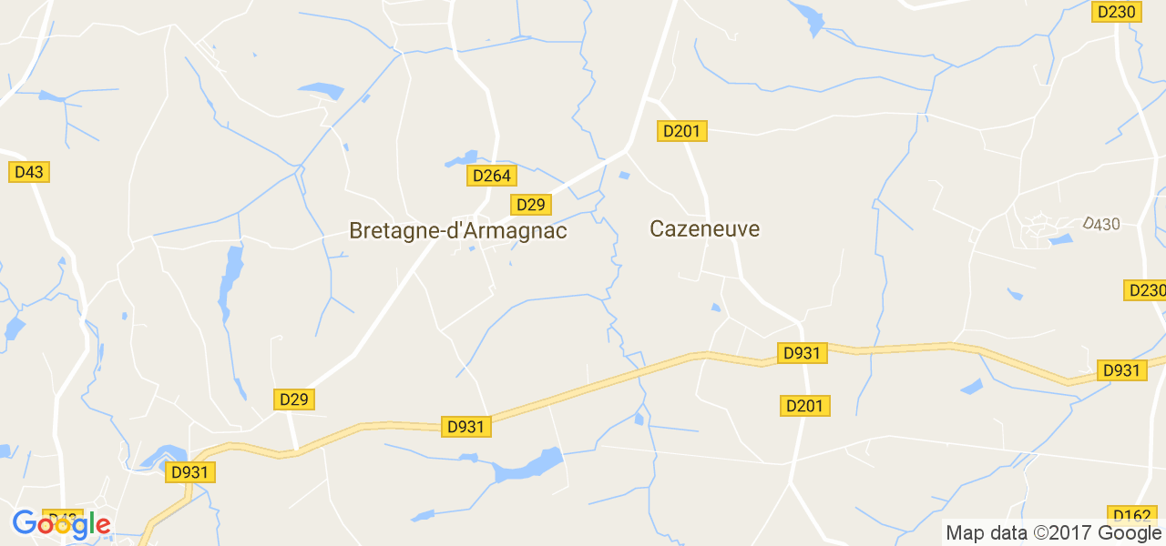 map de la ville de Bretagne-d'Armagnac