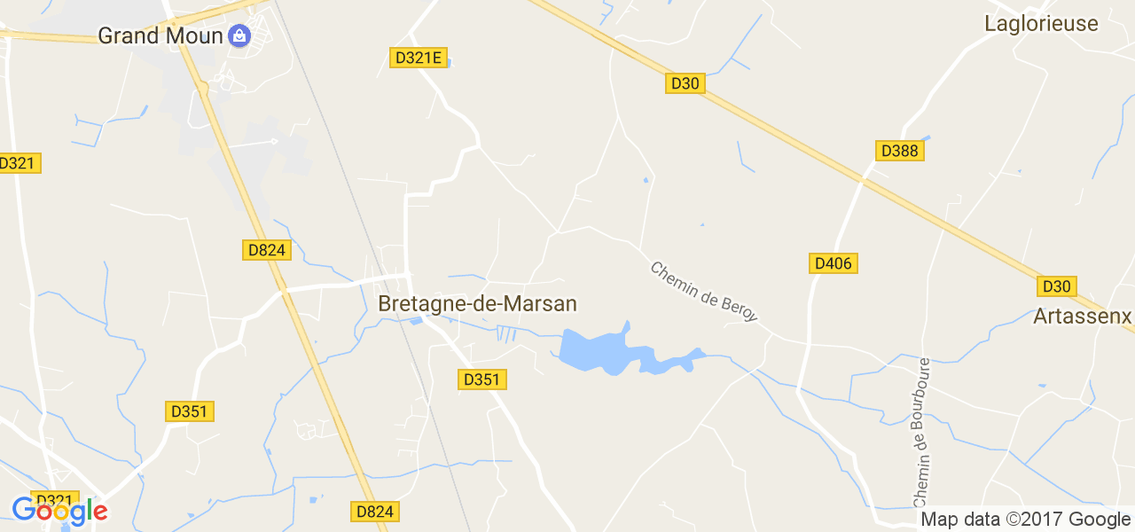 map de la ville de Bretagne-de-Marsan