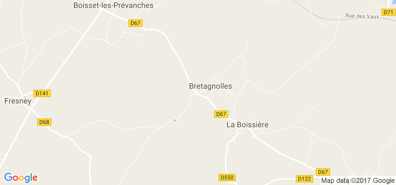 map de la ville de Bretagnolles