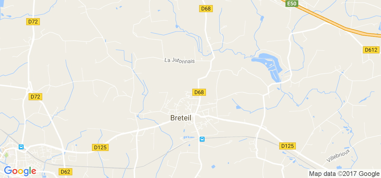 map de la ville de Breteil