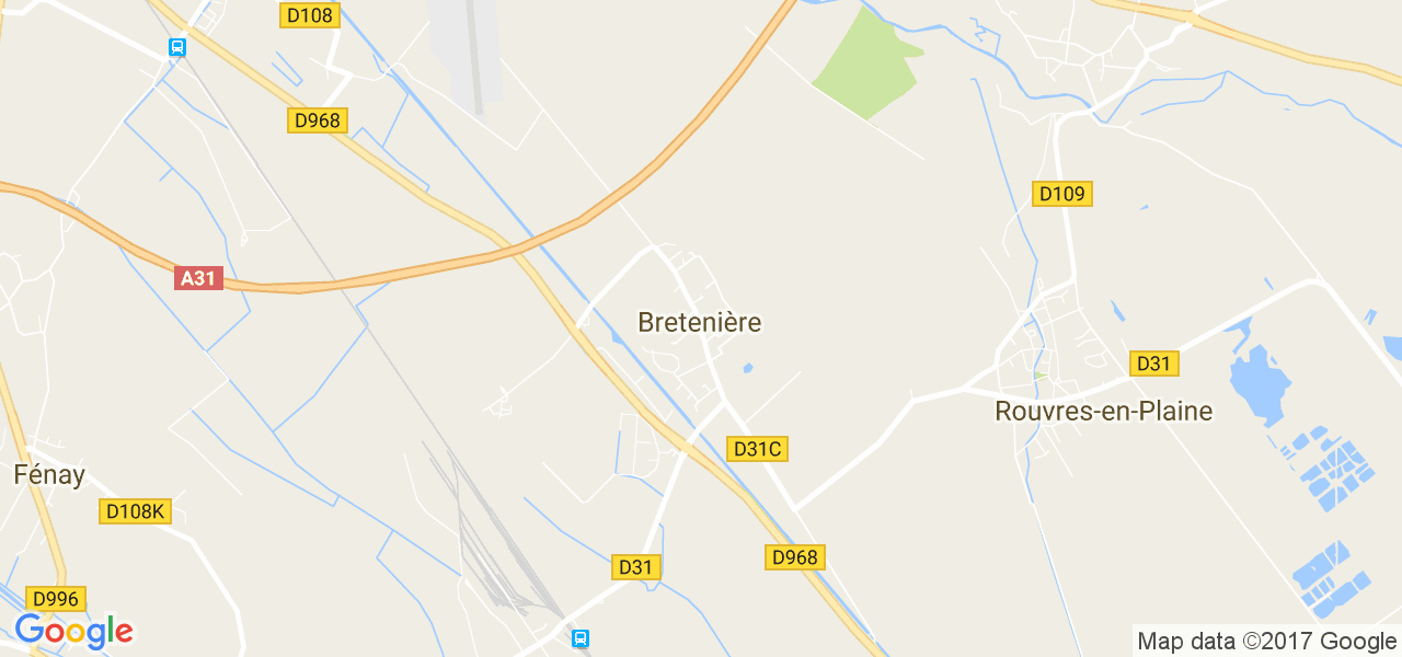 map de la ville de Bretenière