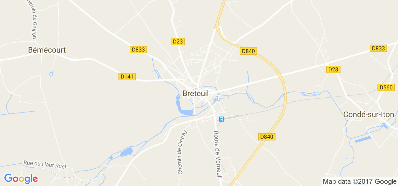 map de la ville de Breteuil