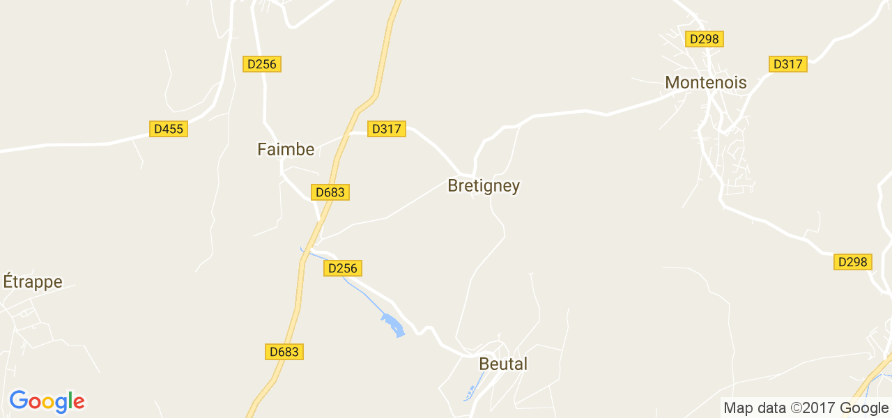 map de la ville de Bretigney