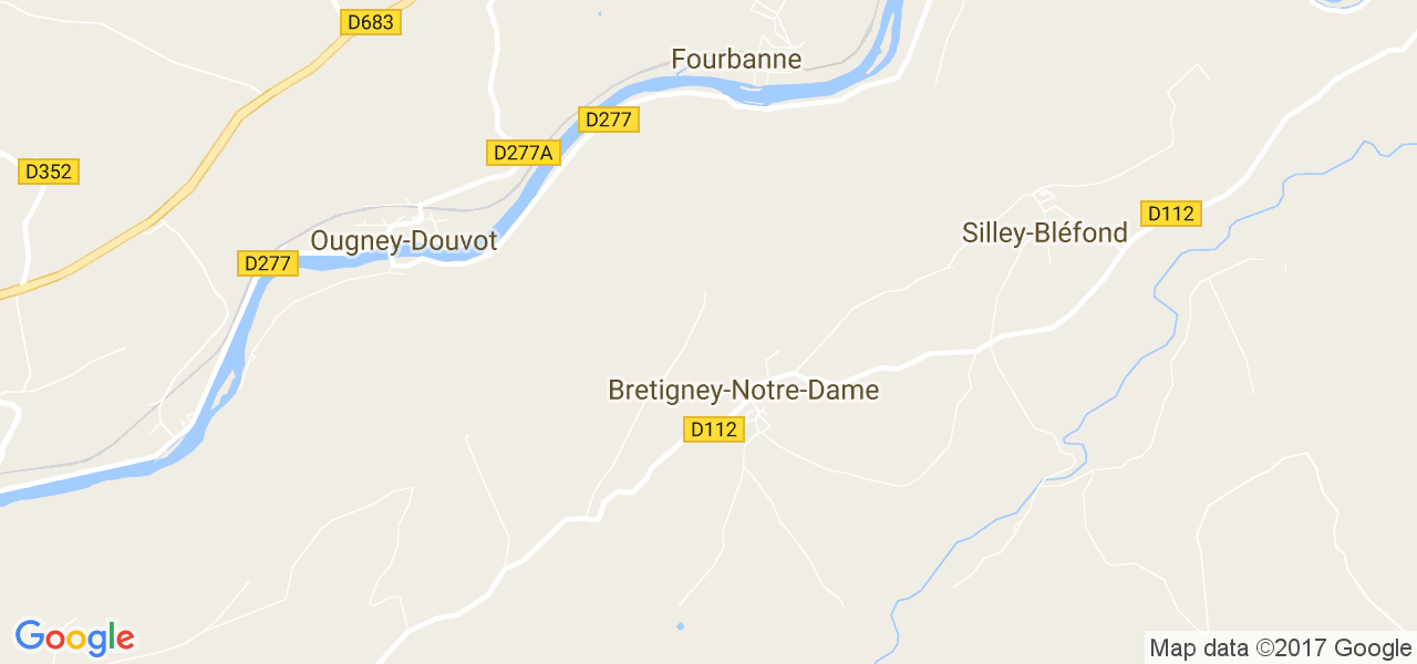 map de la ville de Bretigney-Notre-Dame