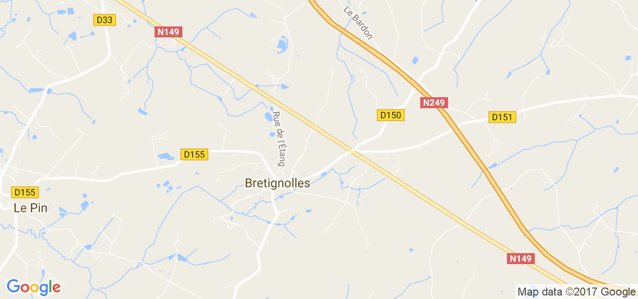 map de la ville de Bretignolles