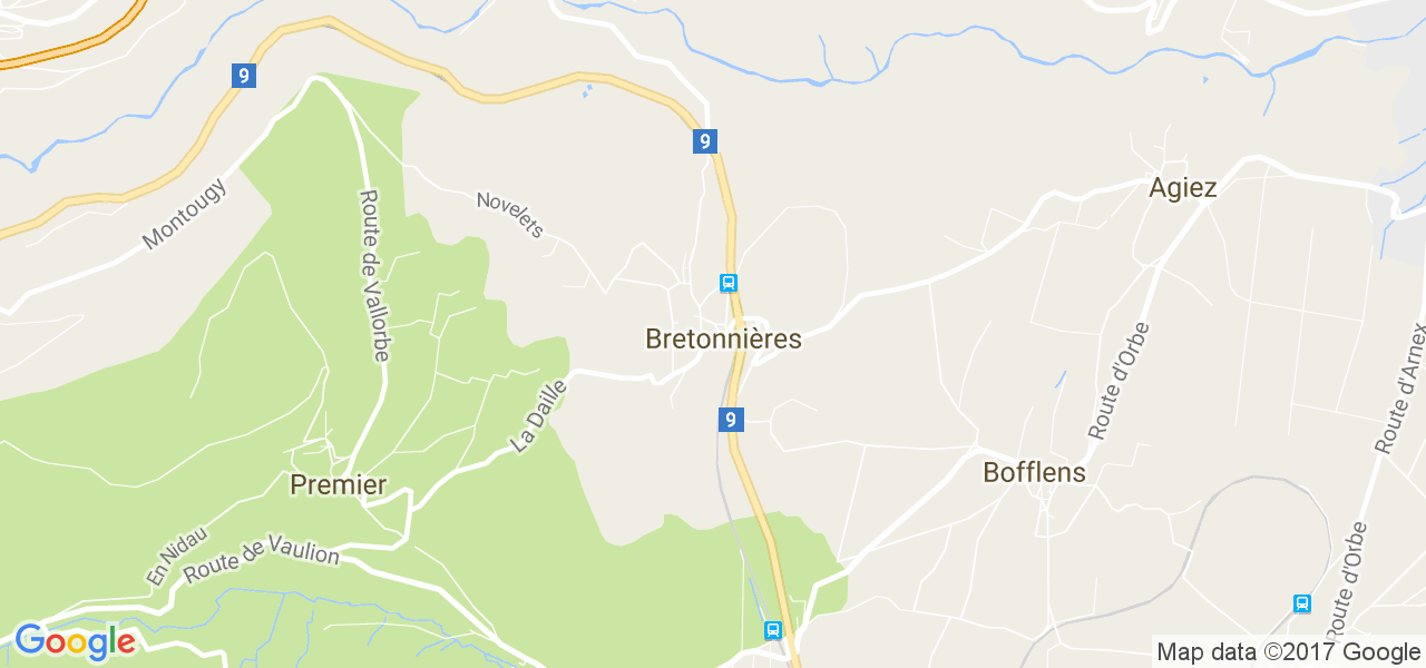 map de la ville de Bretonnières