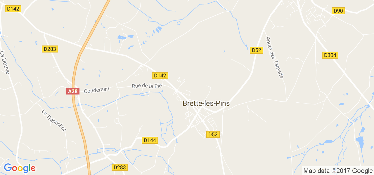 map de la ville de Brette-les-Pins