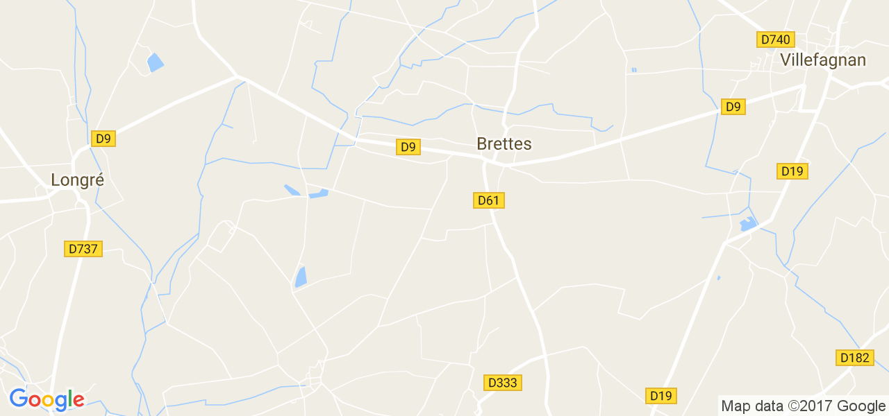 map de la ville de Brettes