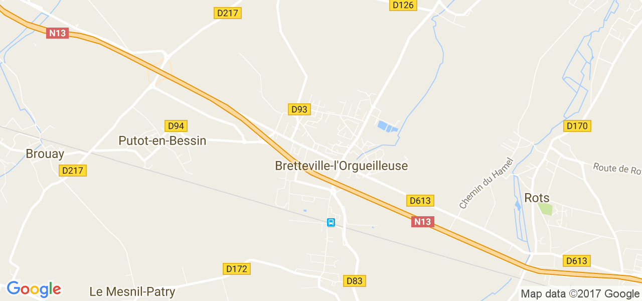 map de la ville de Bretteville-l'Orgueilleuse