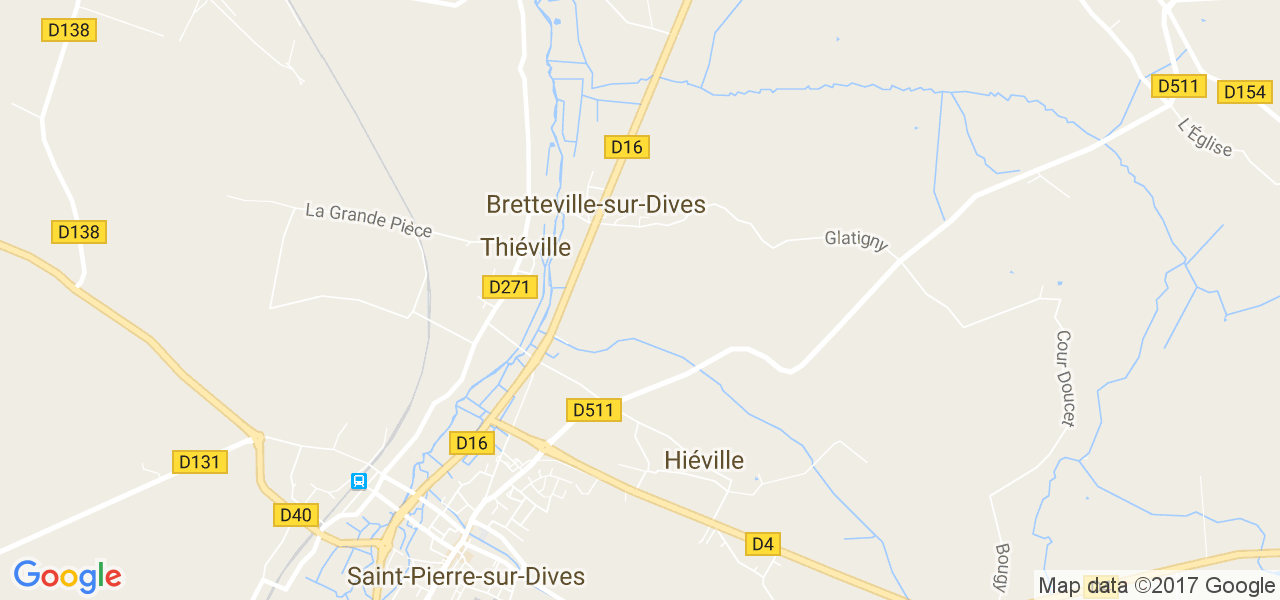 map de la ville de Bretteville-sur-Dives