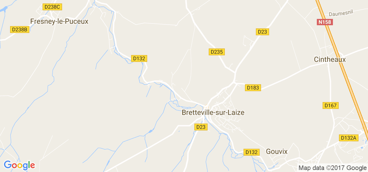 map de la ville de Bretteville-sur-Laize