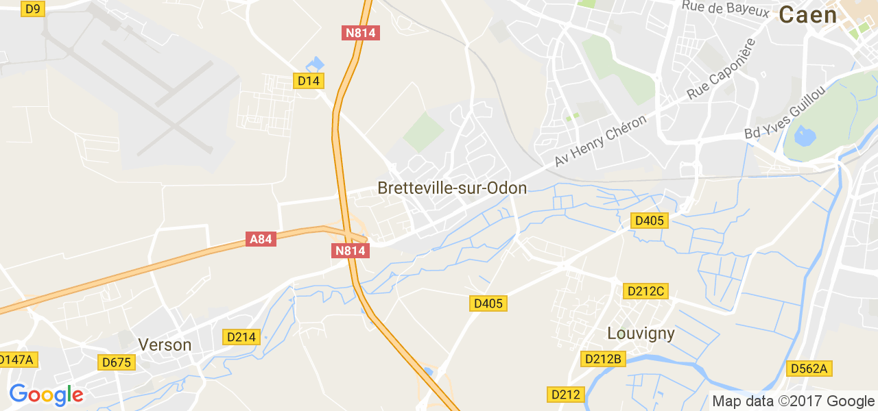 map de la ville de Bretteville-sur-Odon