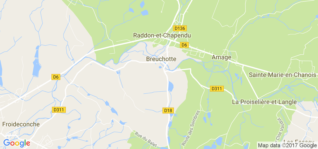 map de la ville de Breuchotte