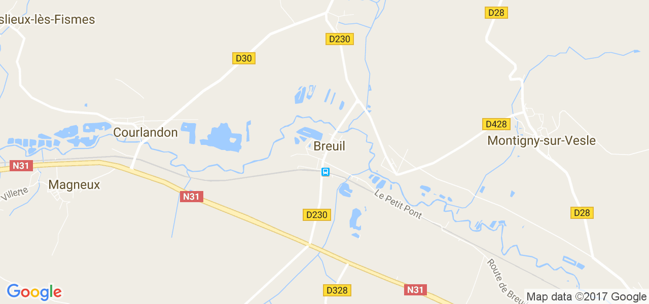 map de la ville de Breuil