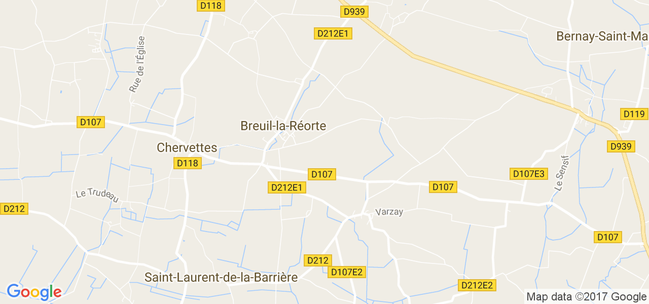 map de la ville de Breuil-la-Réorte