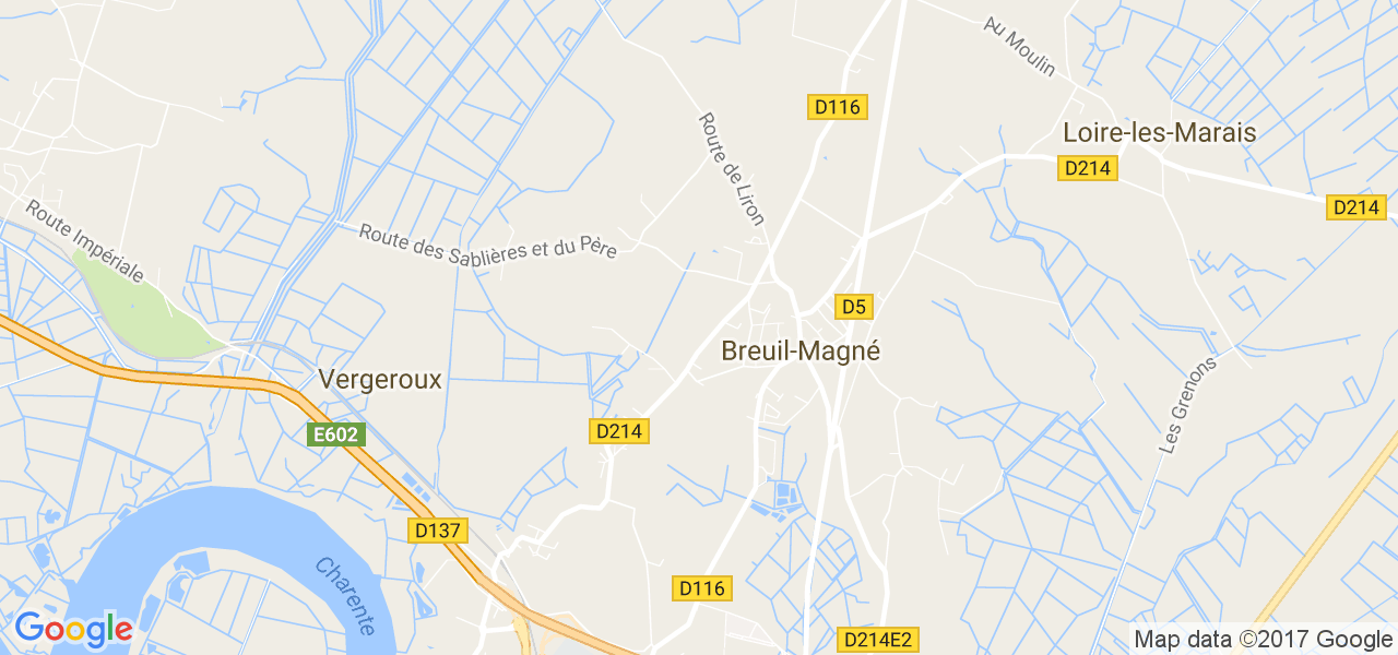 map de la ville de Breuil-Magné