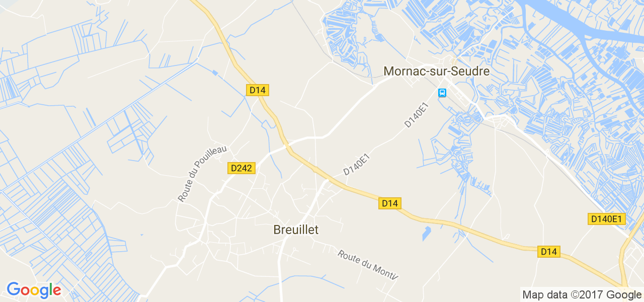 map de la ville de Breuillet