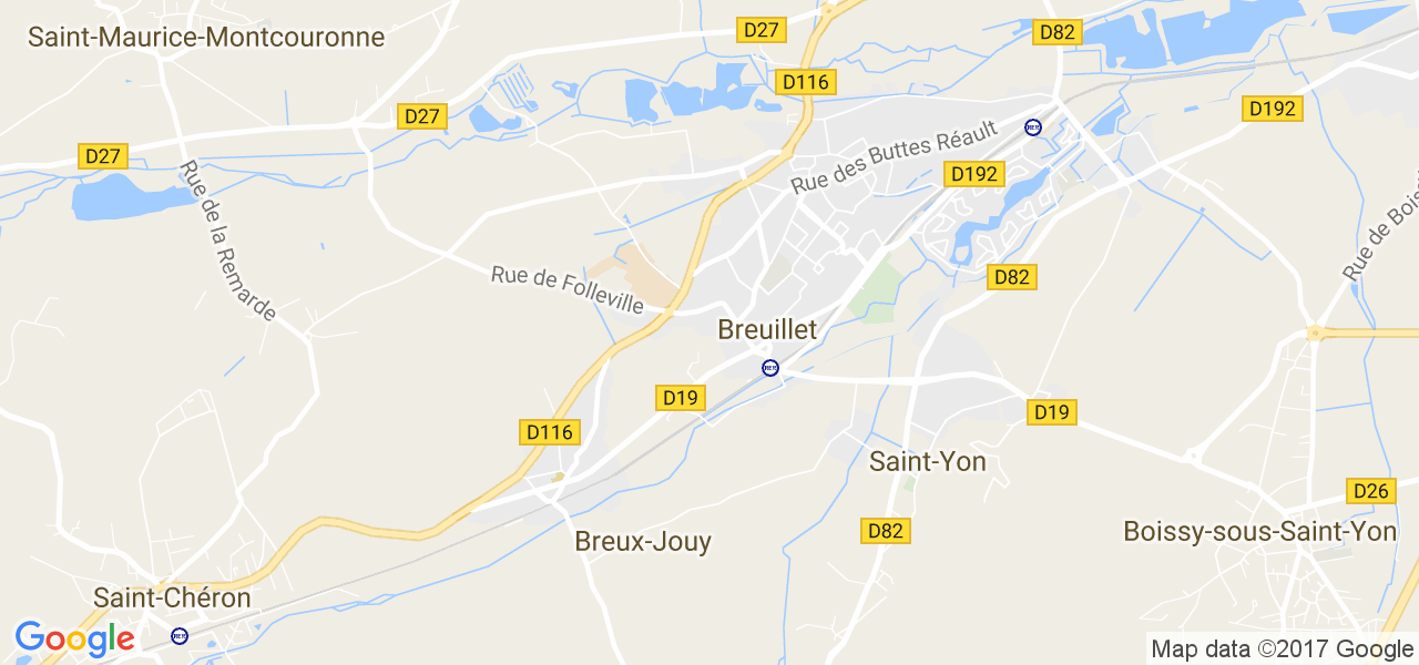 map de la ville de Breuillet