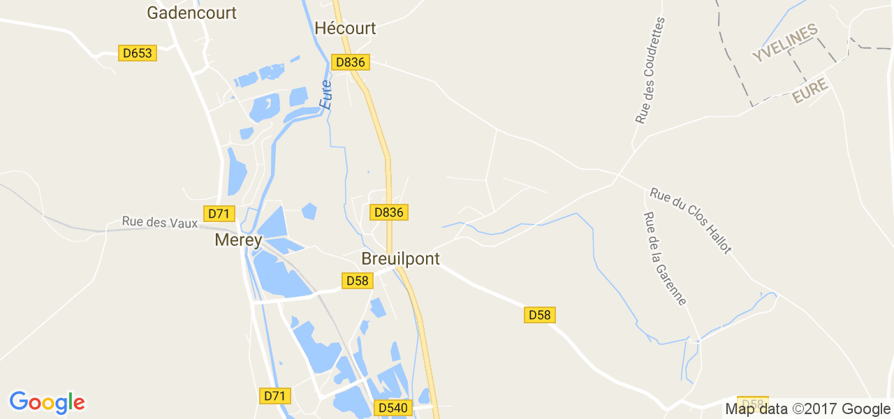 map de la ville de Breuilpont