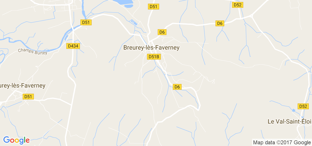 map de la ville de Breurey-lès-Faverney