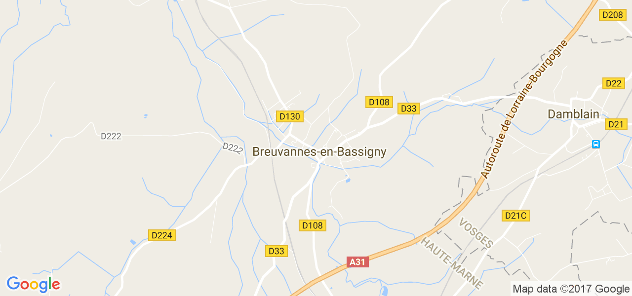 map de la ville de Breuvannes-en-Bassigny