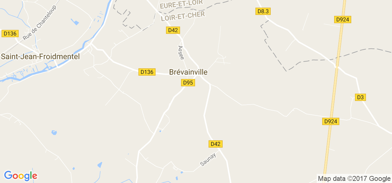 map de la ville de Brévainville