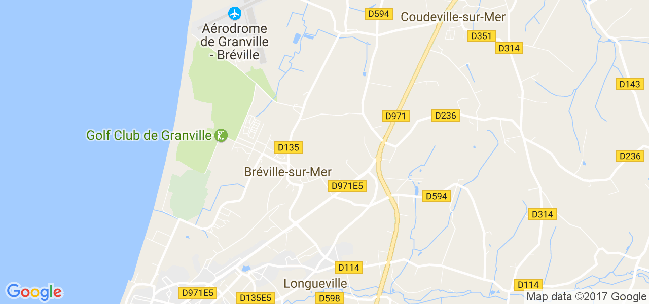 map de la ville de Bréville-sur-Mer