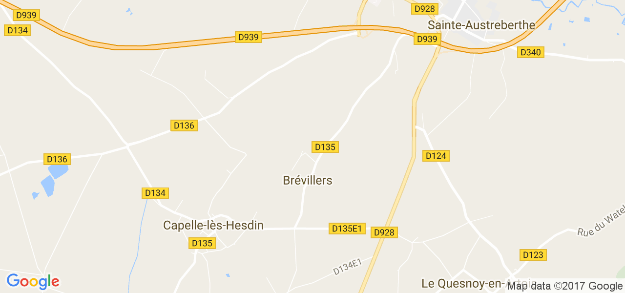 map de la ville de Brévillers