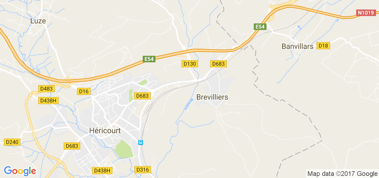 map de la ville de Brevilliers