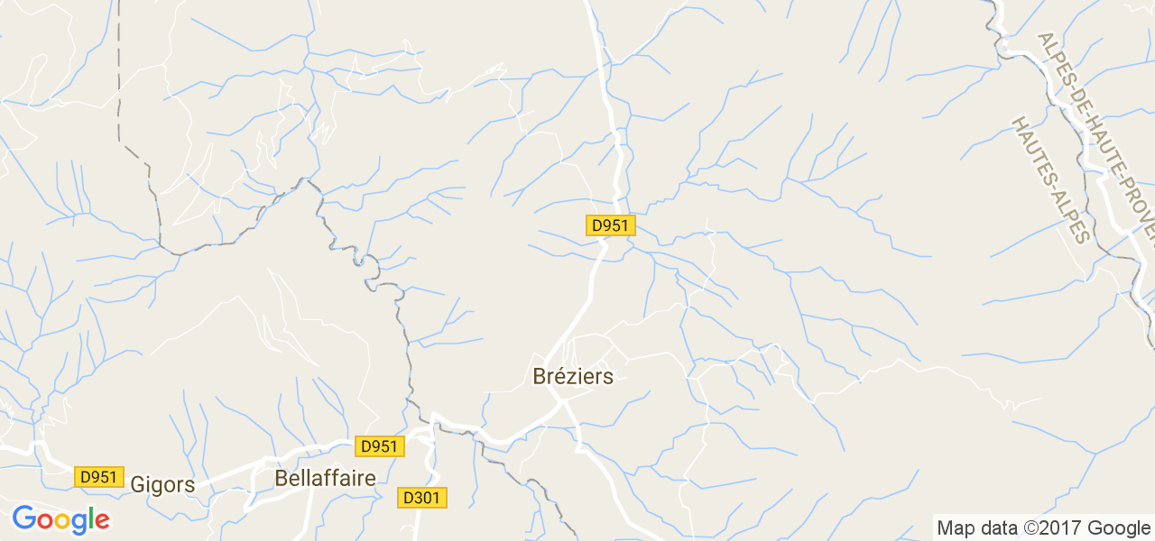 map de la ville de Bréziers