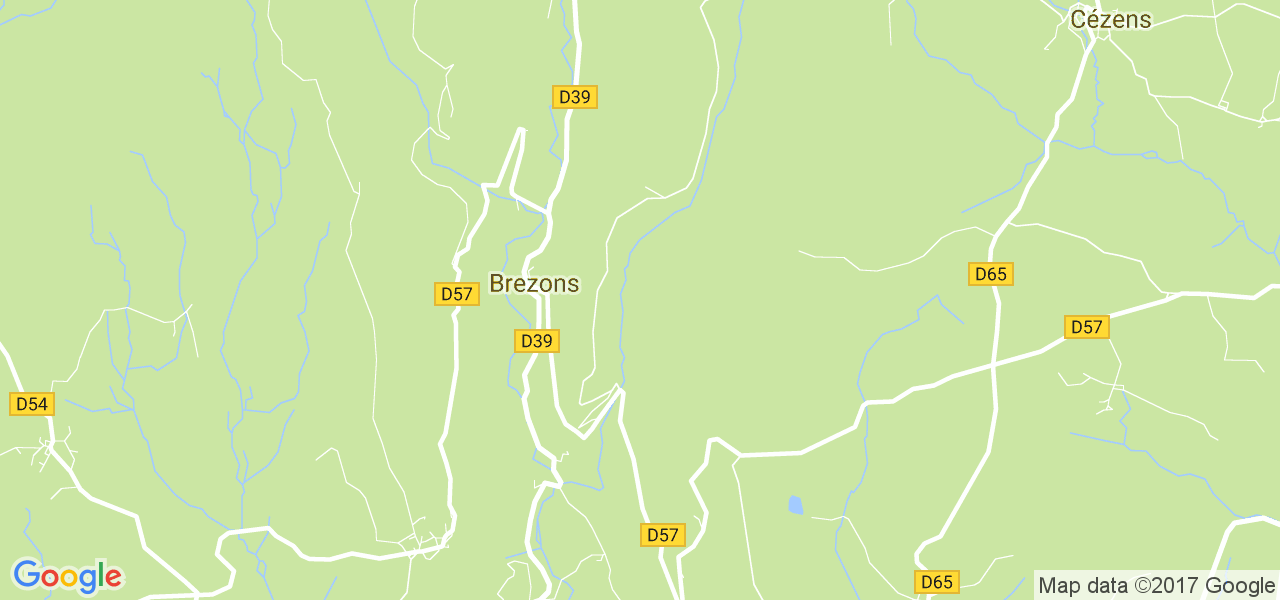 map de la ville de Brezons