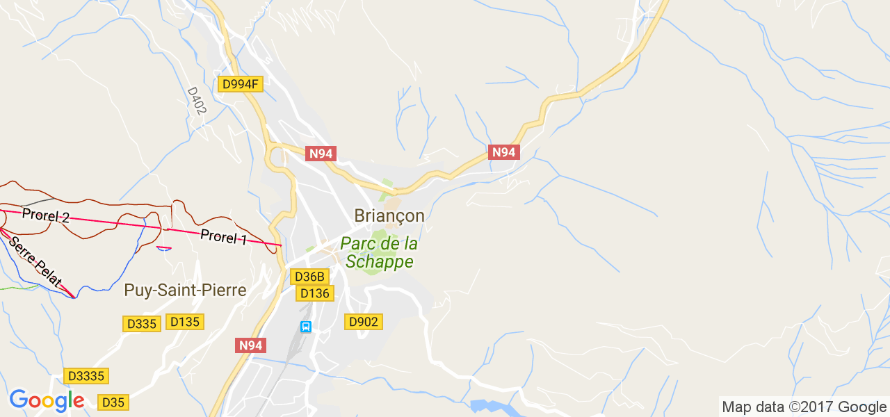 map de la ville de Briançon