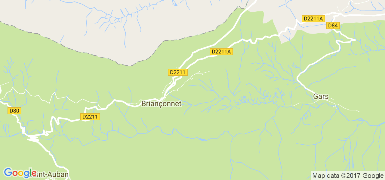 map de la ville de Briançonnet