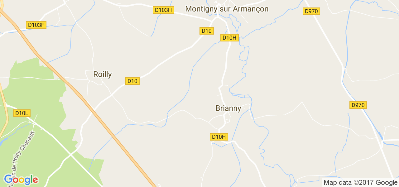 map de la ville de Brianny