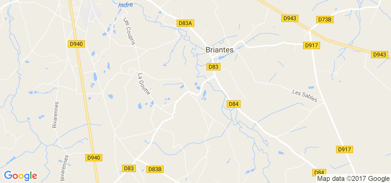 map de la ville de Briantes