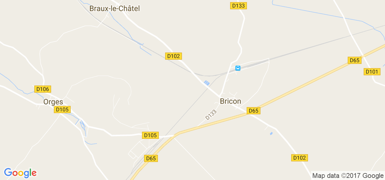 map de la ville de Bricon