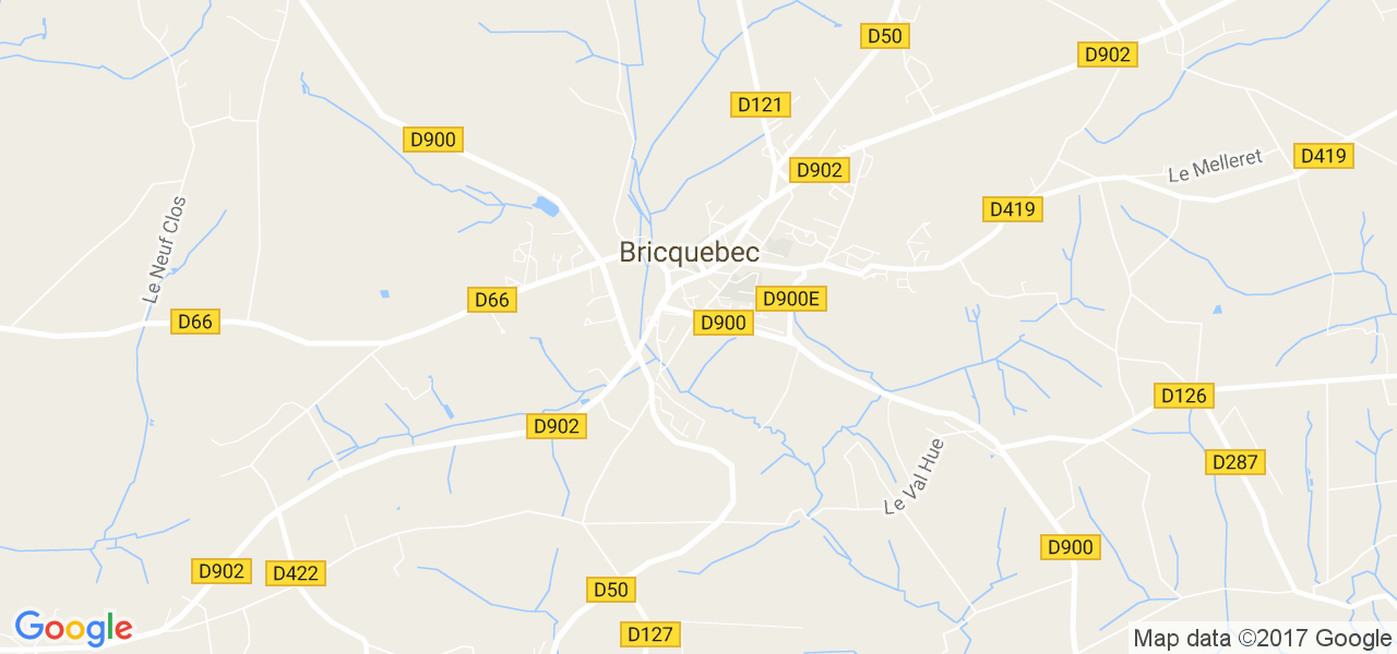 map de la ville de Bricquebec