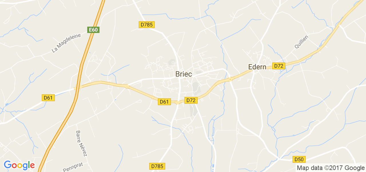 map de la ville de Briec