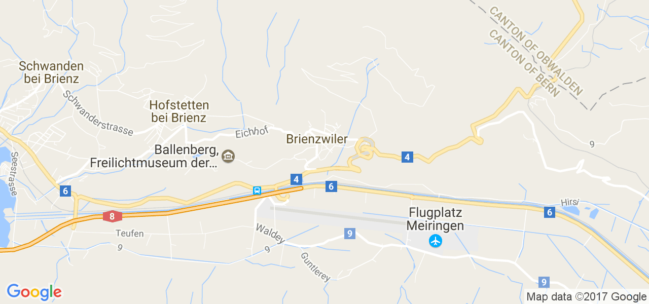 map de la ville de Brienzwiler