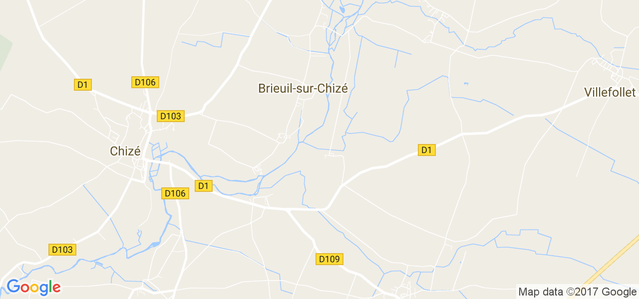 map de la ville de Brieuil-sur-Chizé