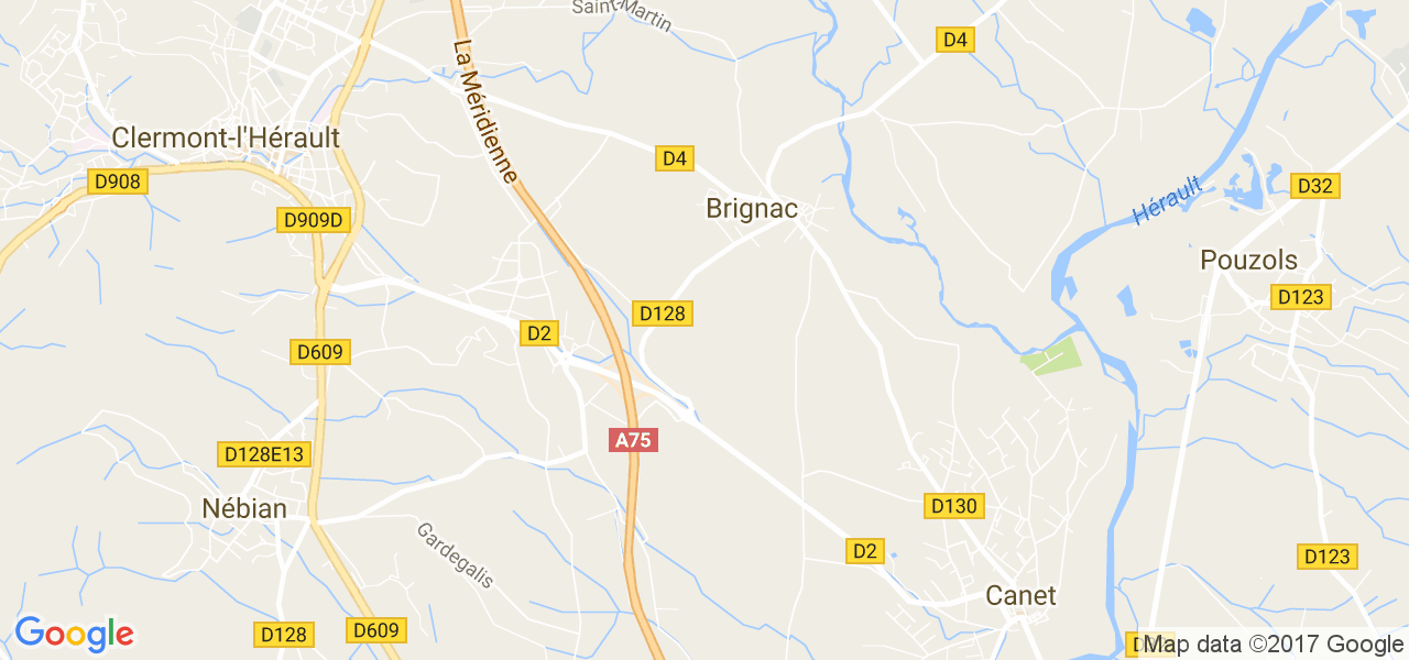 map de la ville de Brignac