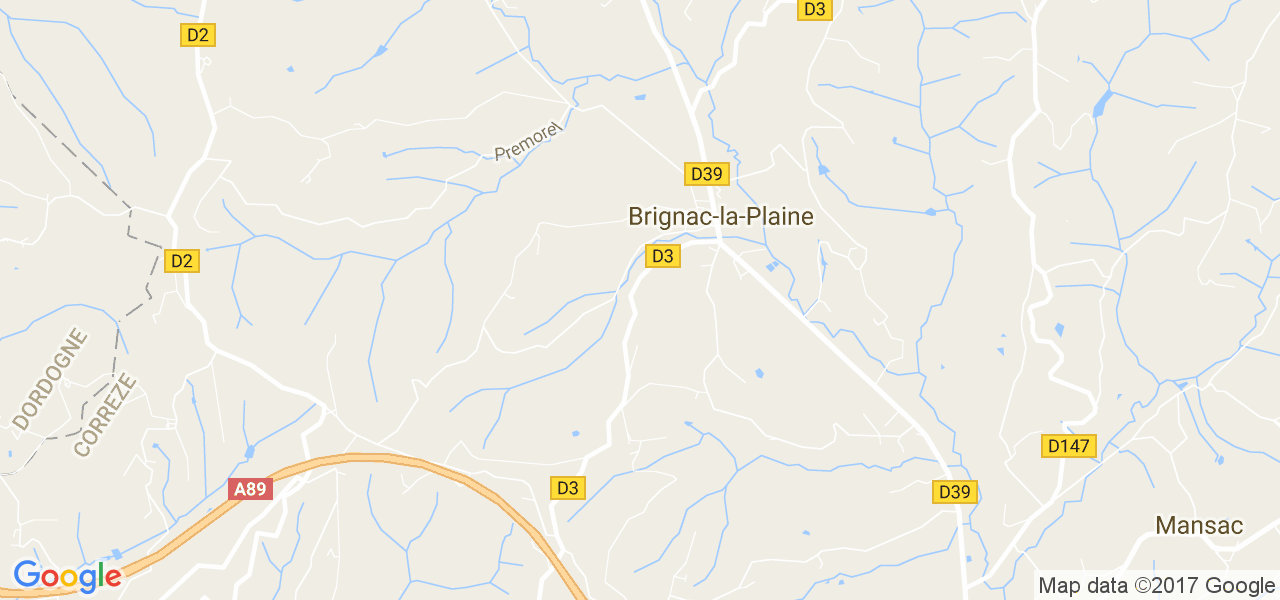 map de la ville de Brignac-la-Plaine