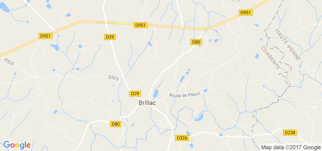 map de la ville de Brillac